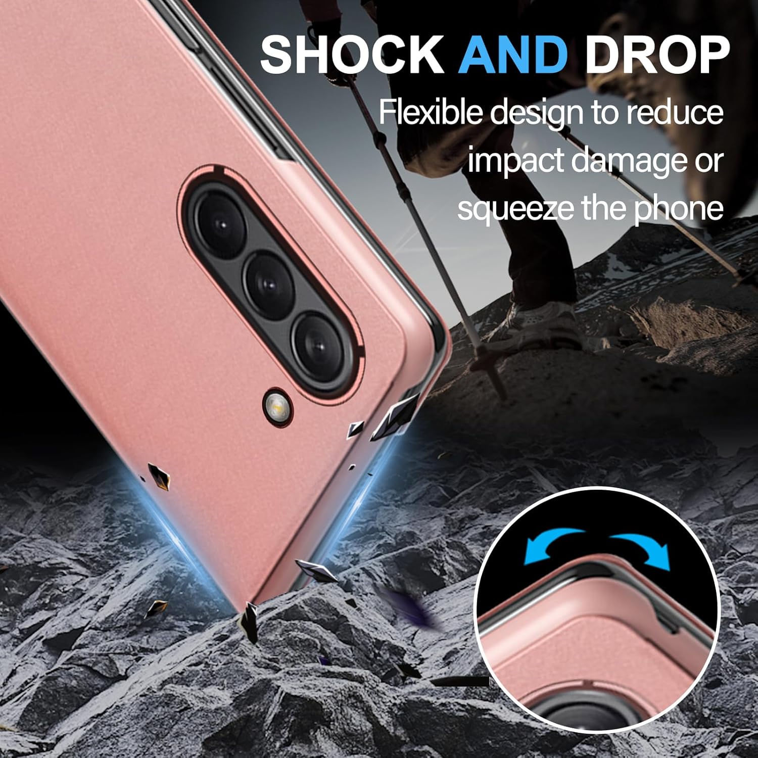 Funda compatible con Samsung Galaxy Z Fold 5 5G, con espejo, de piel, delgada, transparente, S-View, a prueba de golpes, con función atril,