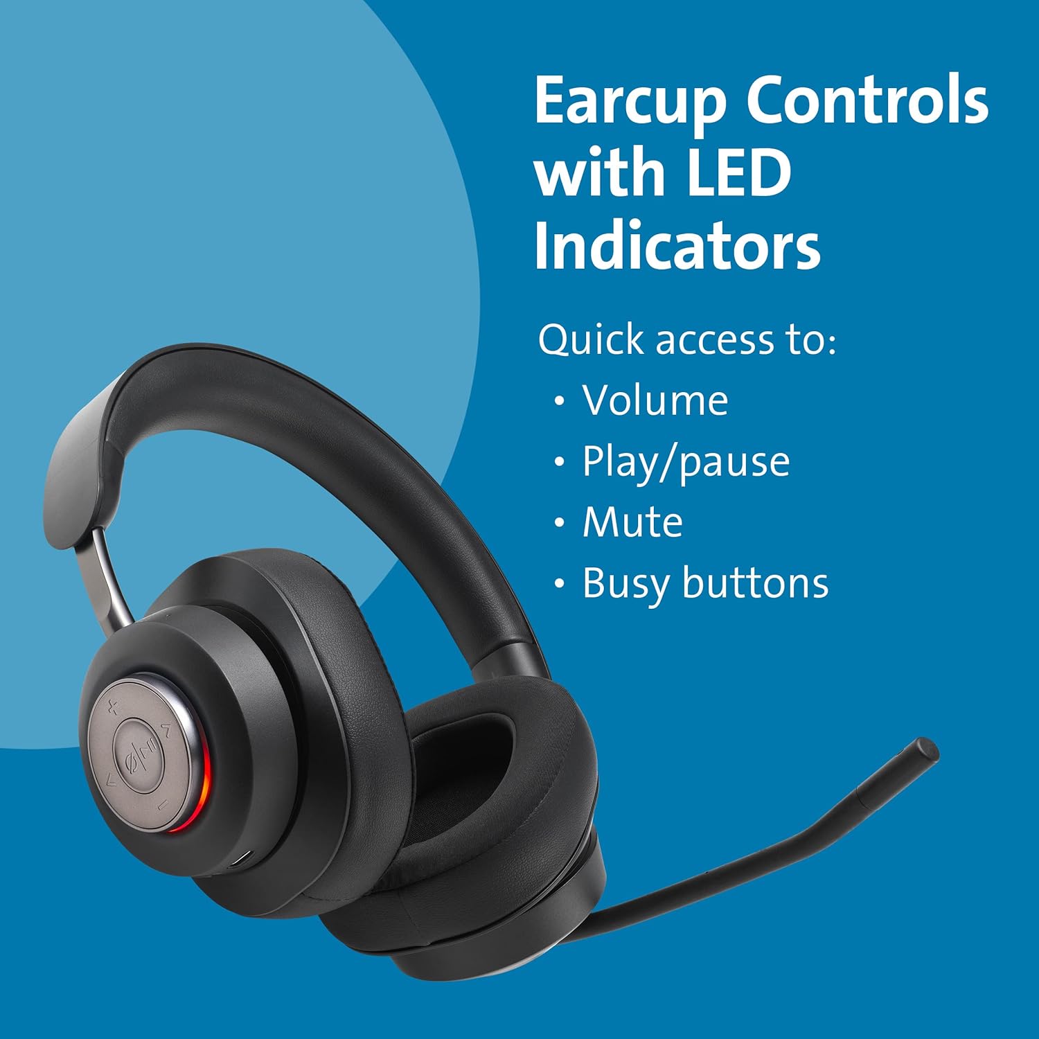 Kensington Auriculares Bluetooth H3000 sobre la oreja, color negro
