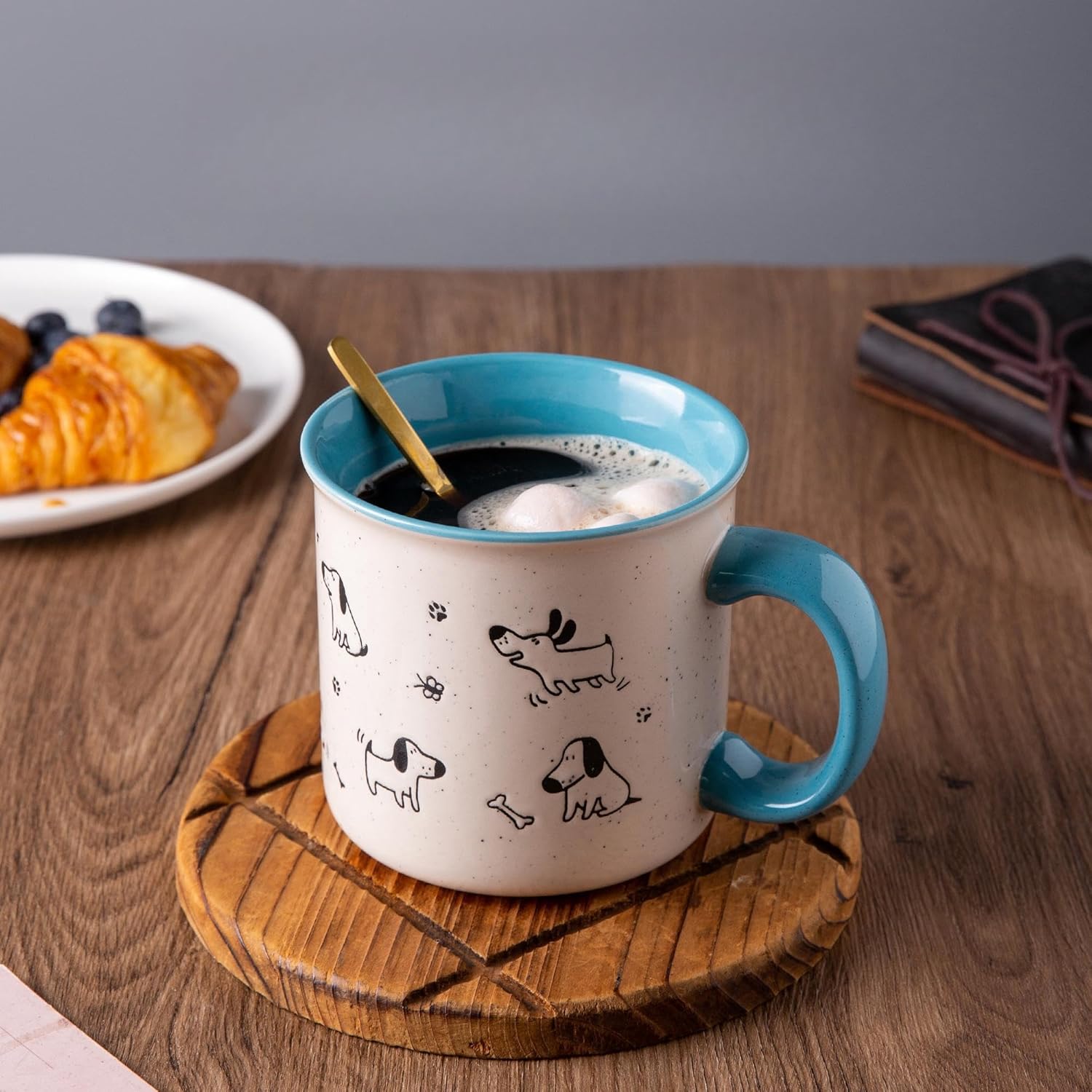 AmorArc Juego de 2 tazas de café de cerámica grandes de 22 onzas, tazas de gran tamaño con mango grande para hombres, mujeres, papá, mamá, taza