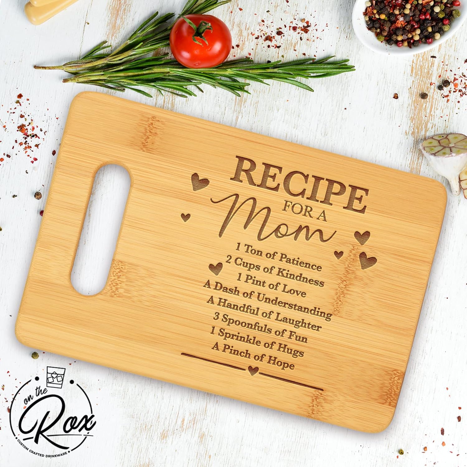 Regalos para mamá  Tabla de cortar personalizada con grabado de bambú (9 x 6 pulgadas)  Regalos de cumpleaños para mamá de hijas, Día de la Madre,
