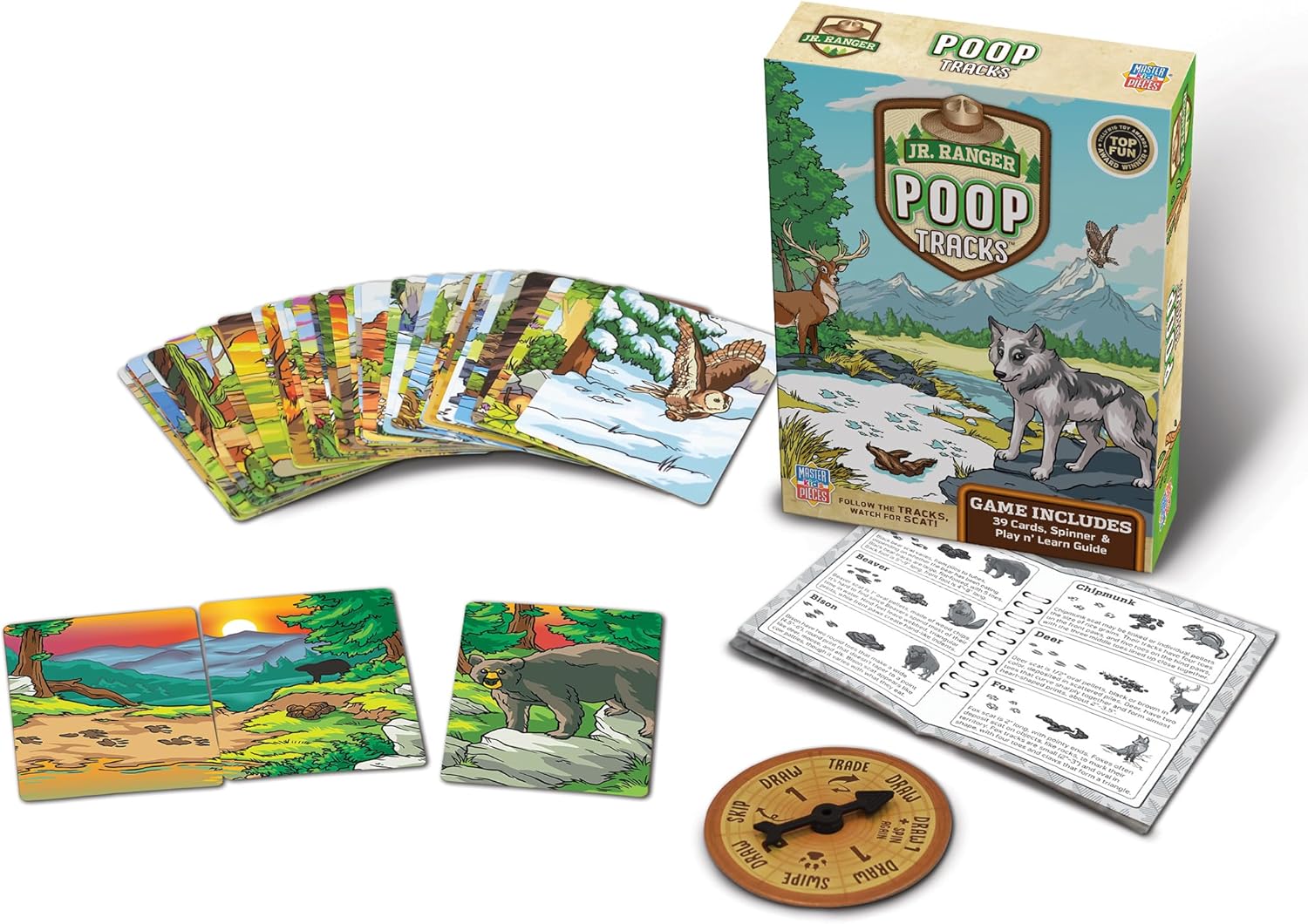MasterPieces Juegos con licencia para niños – Jr Ranger – Poop Tracks Kids Juegos de cartas para niños y familia, para reír y aprender mediano