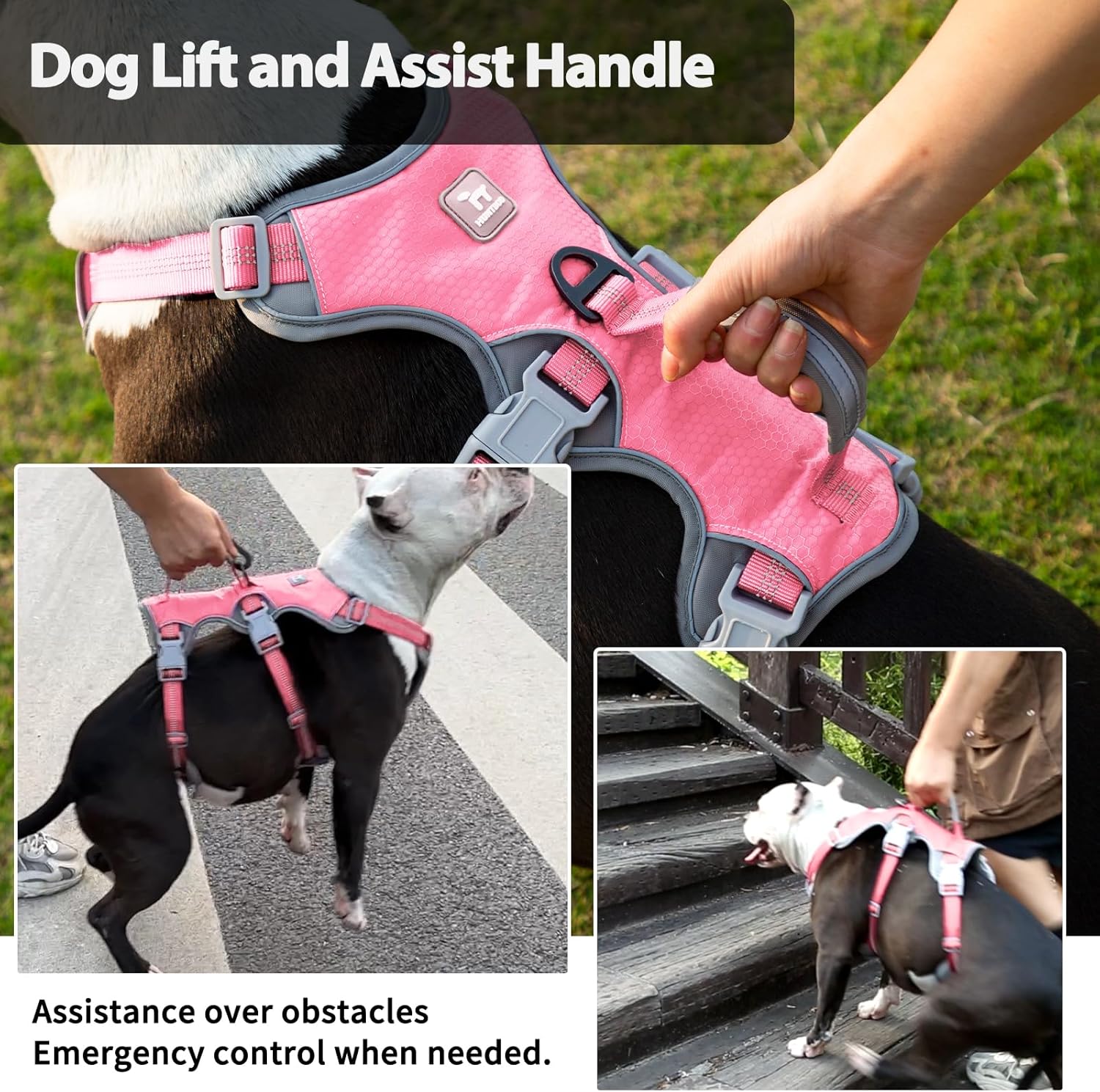 Arnés a prueba de escapes, arnés antideslizante para perro, arnés reflectante con asa, transpirable, duradero, chaleco ajustable para perros