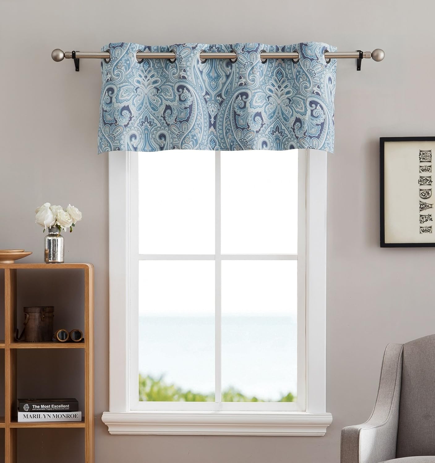 HLC.ME París Cachemira Damasco Panel de cortinas térmicas opacas con ojales, para ventanas, largos 63″, 84″, 96″, un par