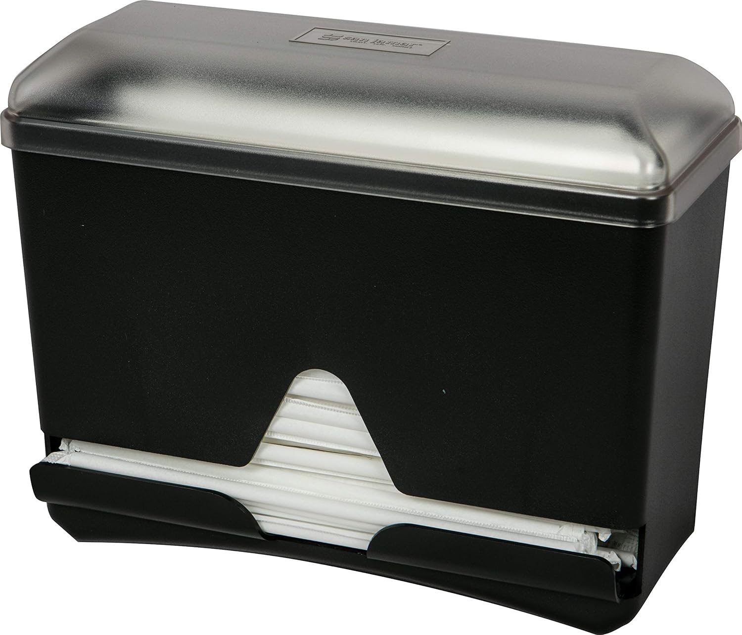 Carlisle FoodService Products ST250 Dispensador de paja a granel para encimera, capacidad de 250 popotes envueltos, color negro
