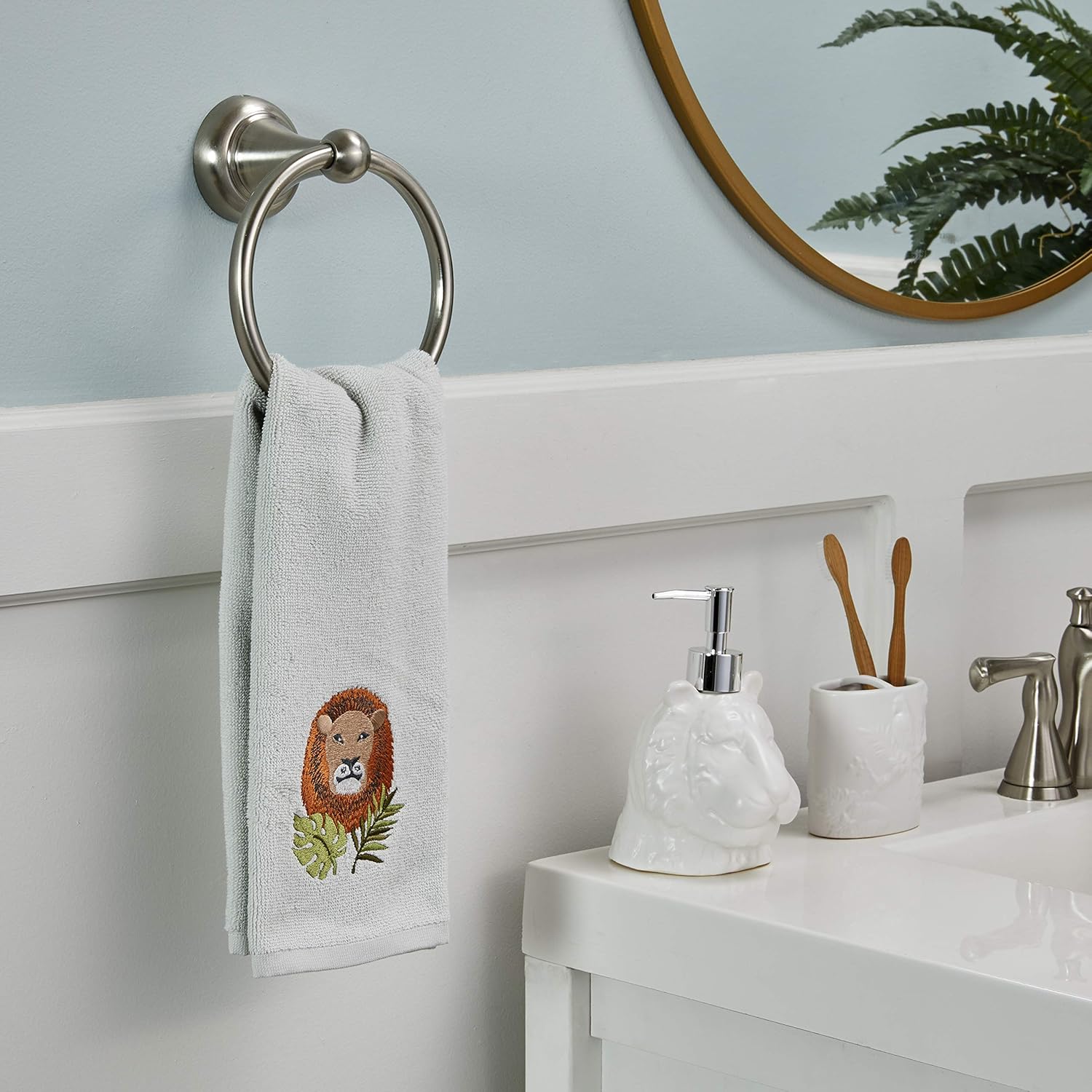 SKL Home Vern Yip Jungle Cats – Porta cepillos de dientes, color blanco