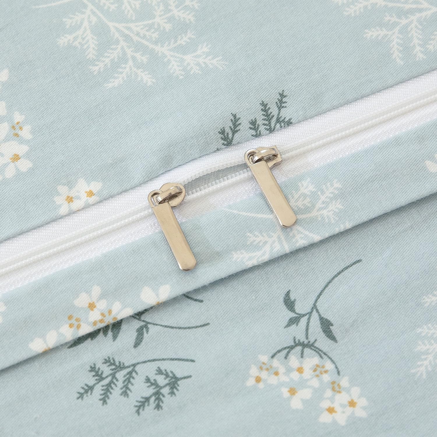 Juego de fundas de edredón tamaño Queen floral, 100% algodón, elegante juego de ropa de cama de flores tamaño Queen, 3 piezas, estilo jardín, azul y