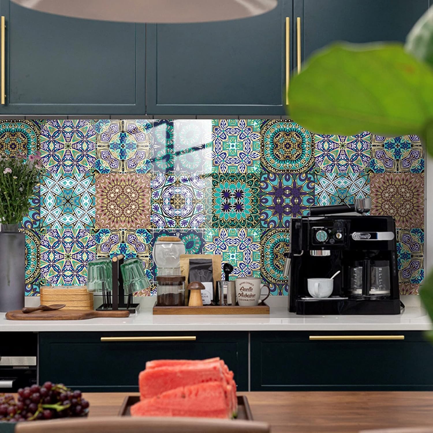 10 hojas de azulejos autoadhesivos para salpicaduras de cocina, despegar y pegar, ladrillos de cocina, azulejos de pared 3D autoadhesivos para