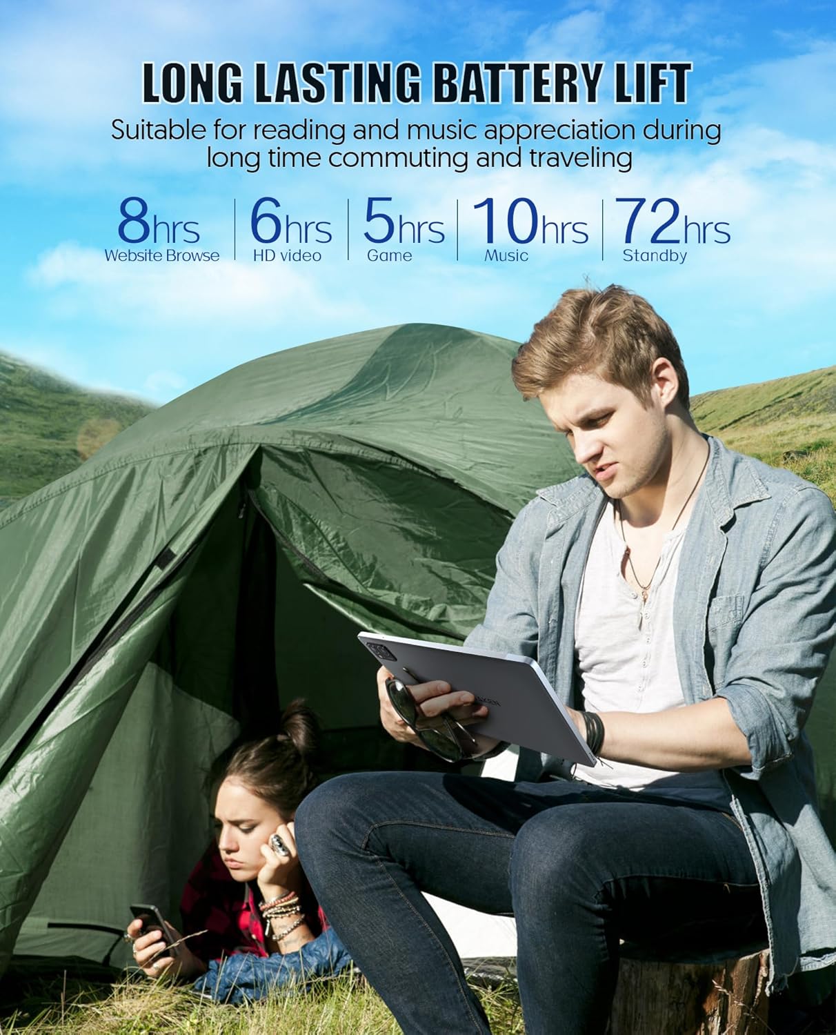 Bakken M40 Tablet Android de 10.1 pulgadas, memoria de 128 GB, batería de 8000 mAh, WiFi 5G, resolución 4GLTE, resolución de 1920 x 1200, cámara de