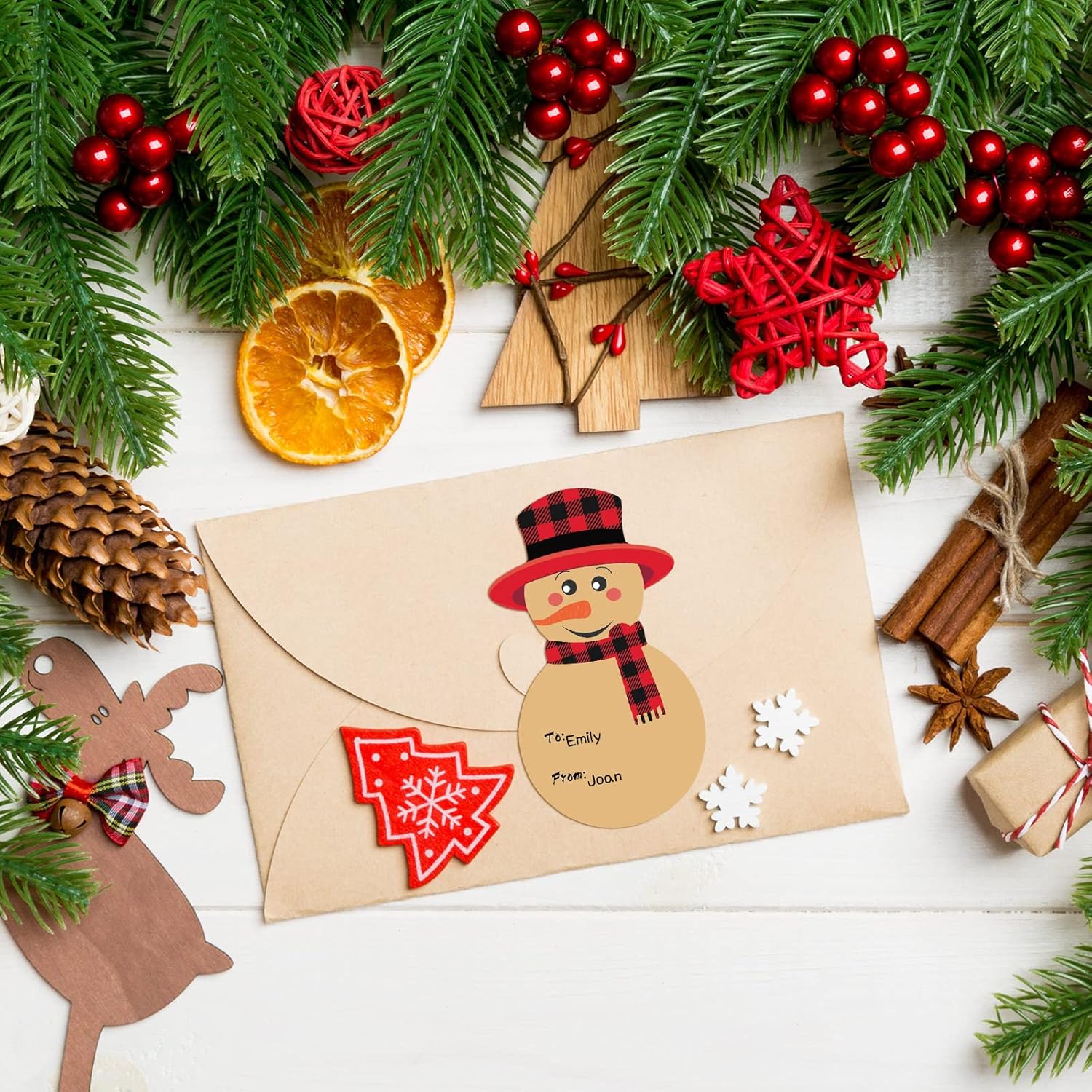 400 calcomanías de Navidad con patrón de muñeco de nieve diseñado para con calcomanías, etiquetas de regalo de Navidad, etiquetas de muñeco de nieve