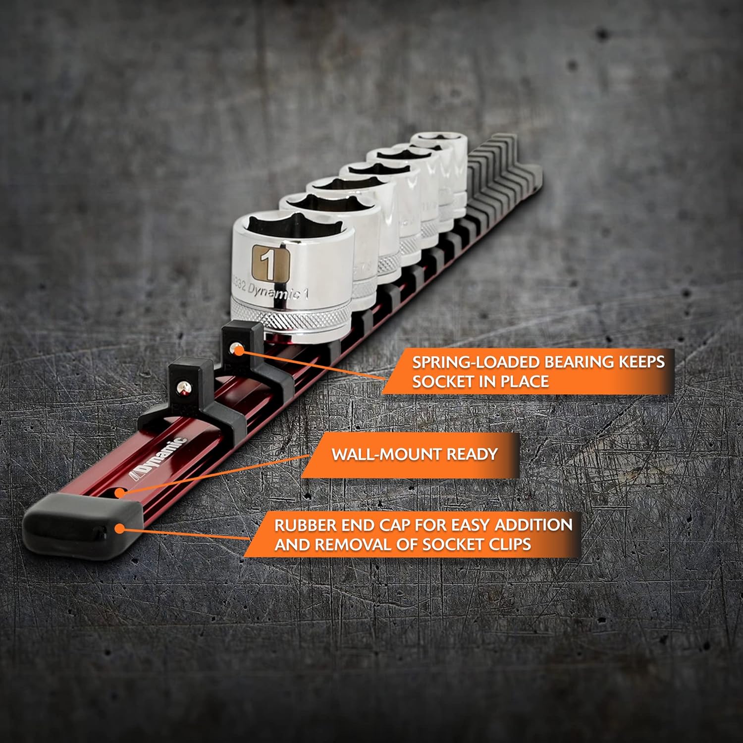 Dynamic Riel organizador de enchufes de aluminio, personalizable, duradero, compatible con la mayoría de enchufes cromados y de impacto (unidad de
