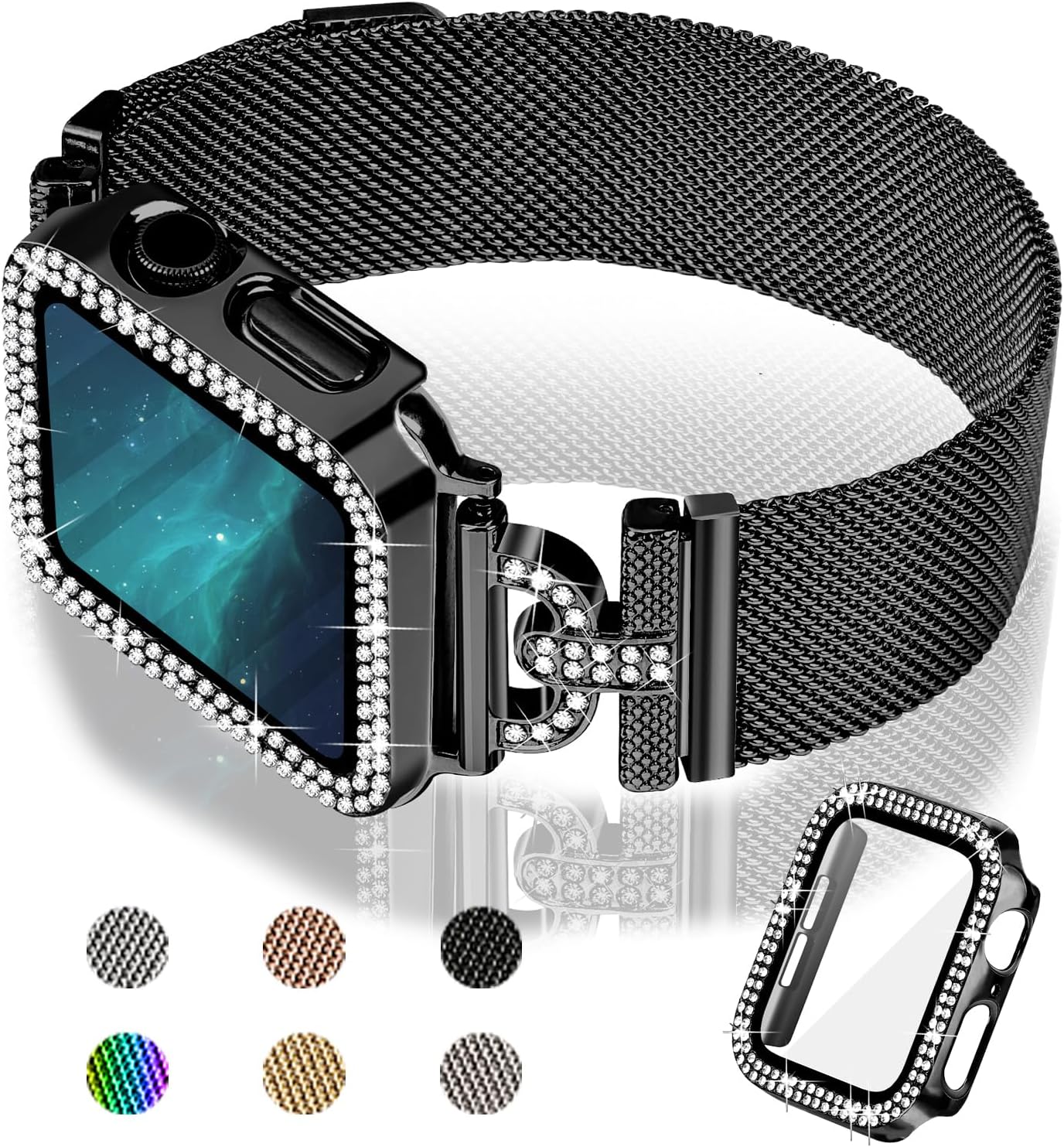 JOYOZY Correa magnética compatible con Apple Watch Band de 1.496 pulgadas, 1.575 pulgadas, 1.614 pulgadas, 1.654 pulgadas, 1.732 pulgadas, correa