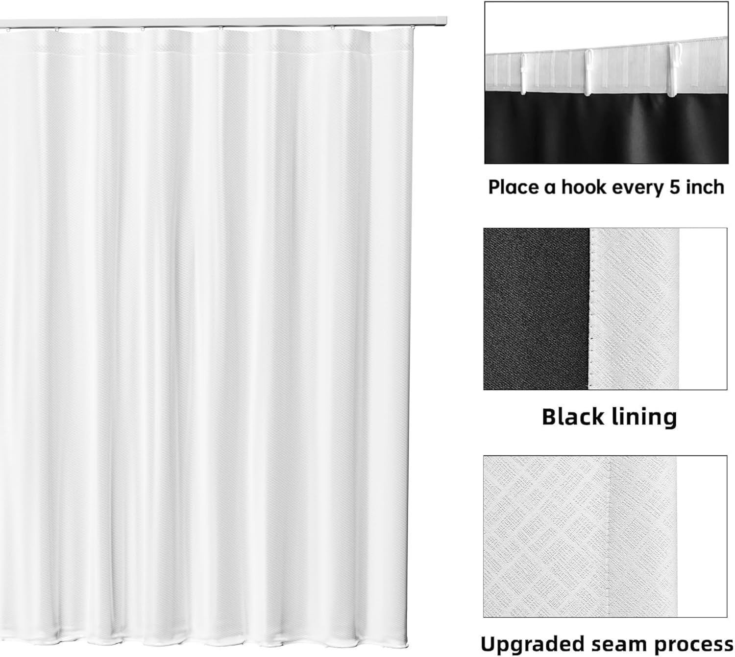 Cortinas divisoras de habitación, cortina de privacidad totalmente opacas, panel de cortina de privacidad con aislamiento térmico para habitación,