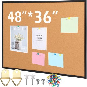 Teling Tablón de anuncios enmarcado de 48 x 36 pulgadas, tableros de corcho para montar en la pared, tablero de imágenes de corcho, tablón de pulgar Teling Tablón de anuncios enmarcado de 48 x 36 pulgadas, tableros de corcho para montar en la pared, tablero de imágenes de corcho, tablón de pulgar