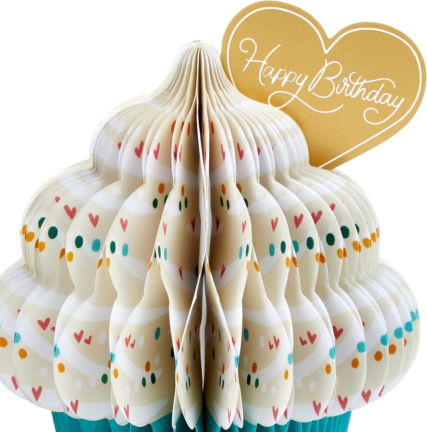 Hallmark Paper Wonder – Tarjeta de cumpleaños romántica desplegable para marido, esposa, novio, novia (cupcake de panal)