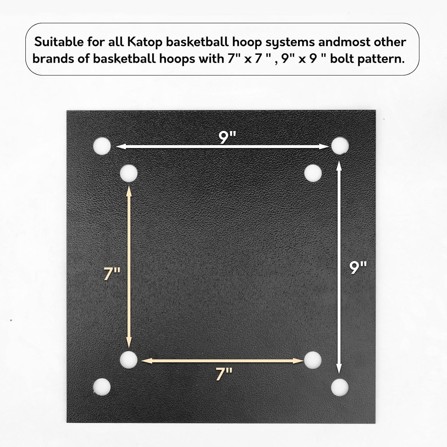 Kit universal de anclaje de aro de baloncesto de 9 pulgadas, sistema de anclaje de baloncesto en el suelo para una fácil reubicación y compatible