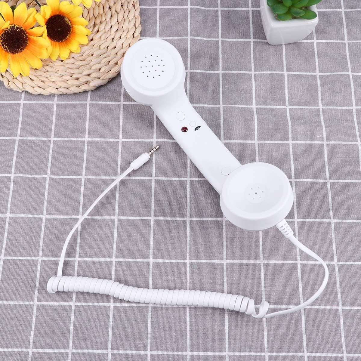UKCOCO 0.138 in Universal Retro Teléfono Auricular, Sosteniendo Un Teléfono Celular Para Teléfono, Anti Receptores Para Teléfono
