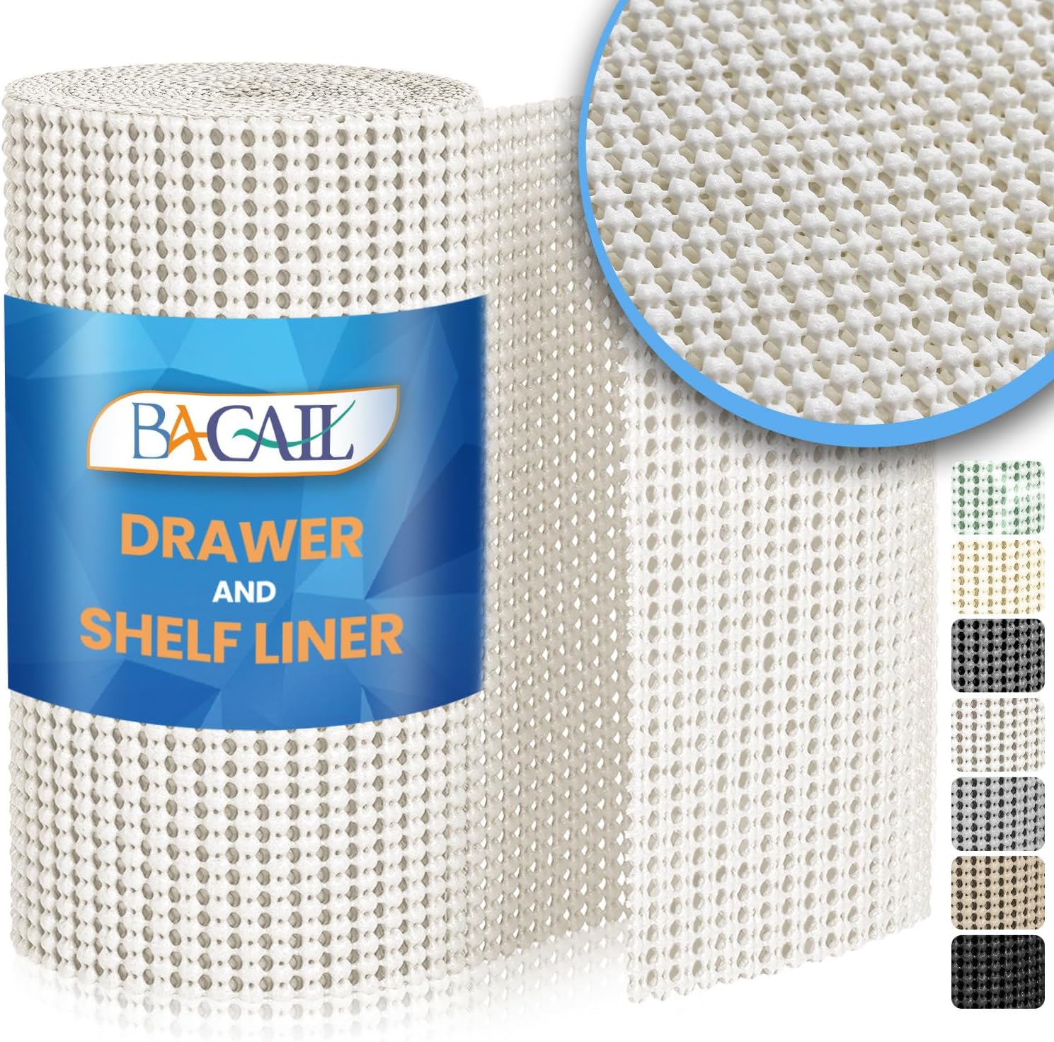 BAGAIL – Forro de cajón, 17.5 x 20 pies, revestimientos de estantes no adhesivos para armarios de cocina, forros gruesos y fuertes de agarre para