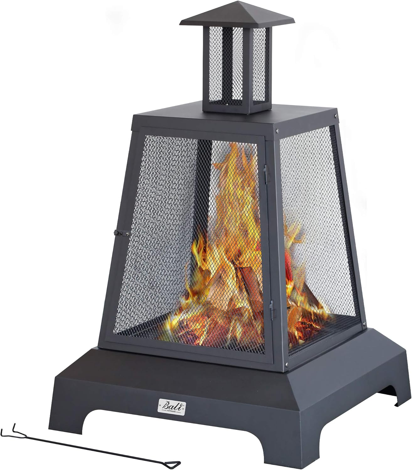 Chimenea Plaza de Hierro de 27.5 pulgadas Grandes Fuegos Poker Malla de Chispa Pantalla de Chimenea Rejilla de Carbón