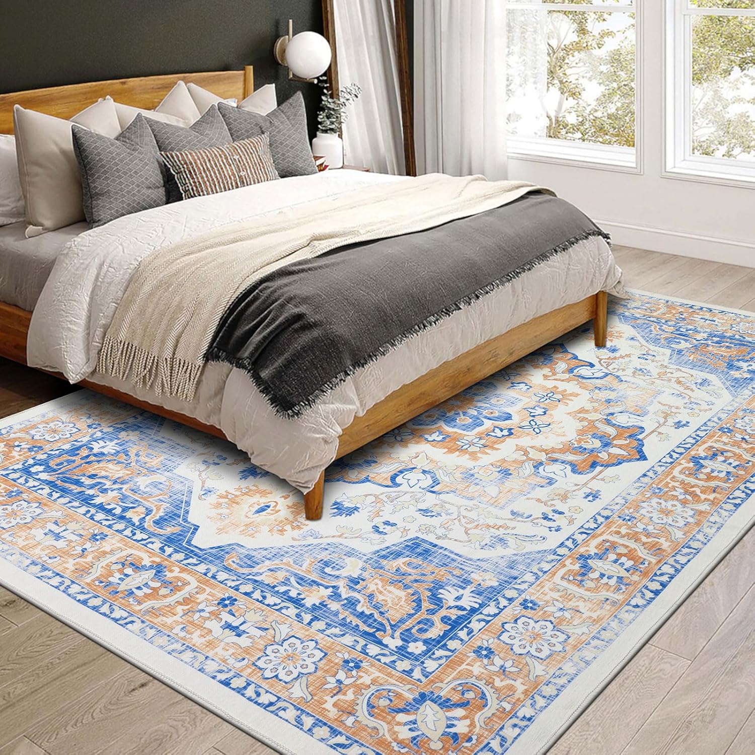 Topotdor Alfombra lavable a máquina de 6 x 9 pulgadas, ultrafina, con respaldo antideslizante, alfombras plegables para sala de estar, dormitorio,