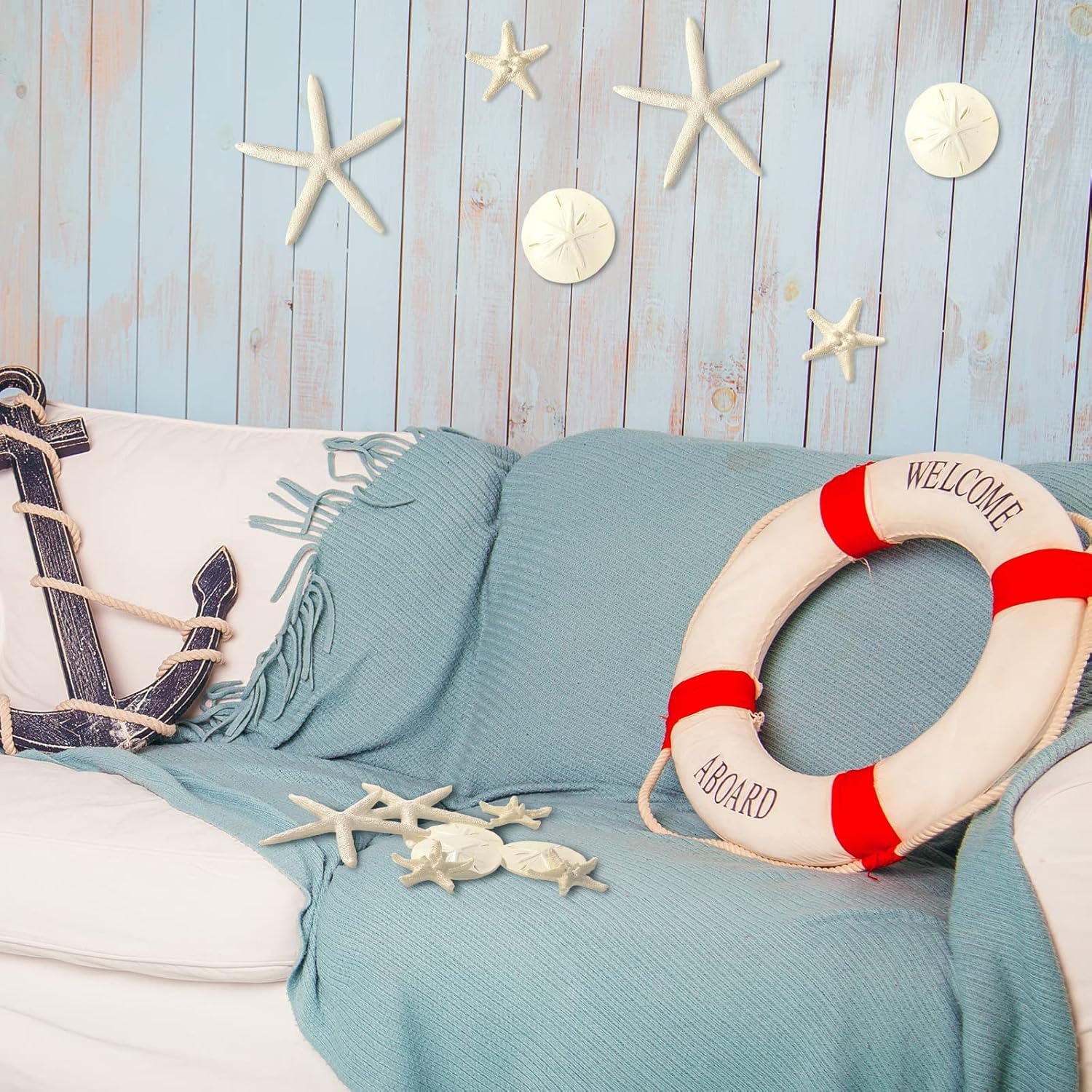 15 unidades de estrellas de mar y dólares de arena de resina de 2.0 pulgadas, estrellas de mar de 4.7 pulgadas, dólares de arena de 2.3 pulgadas,