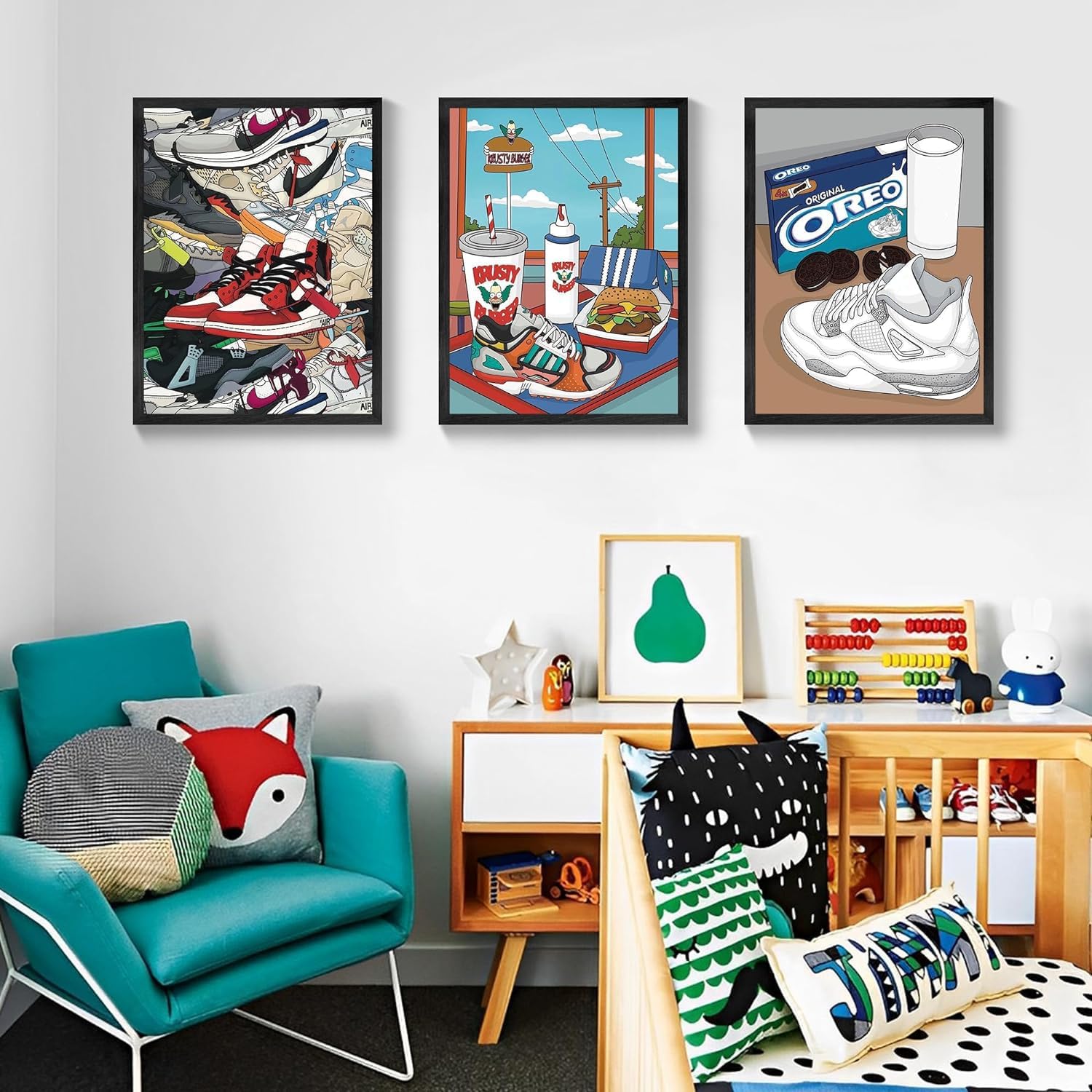 jenesaisquoi (16 x 24 pulgadas – AJ Art Wall, póster de tenis – Decoración de habitación Hypebeast, marco de póster de Michael Jordan, arte de