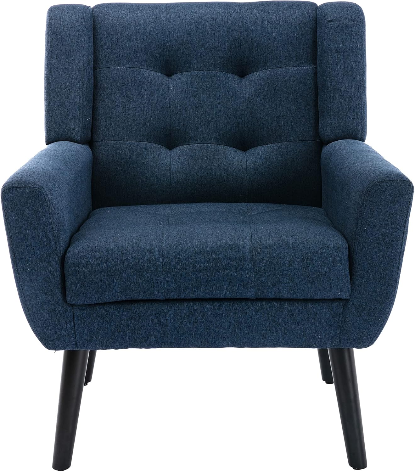 Dolonm Midcentury – Silla decorativa moderna con brazos, silla auxiliar de lectura de tela tapizada con respaldo copetudo, silla decorativa con