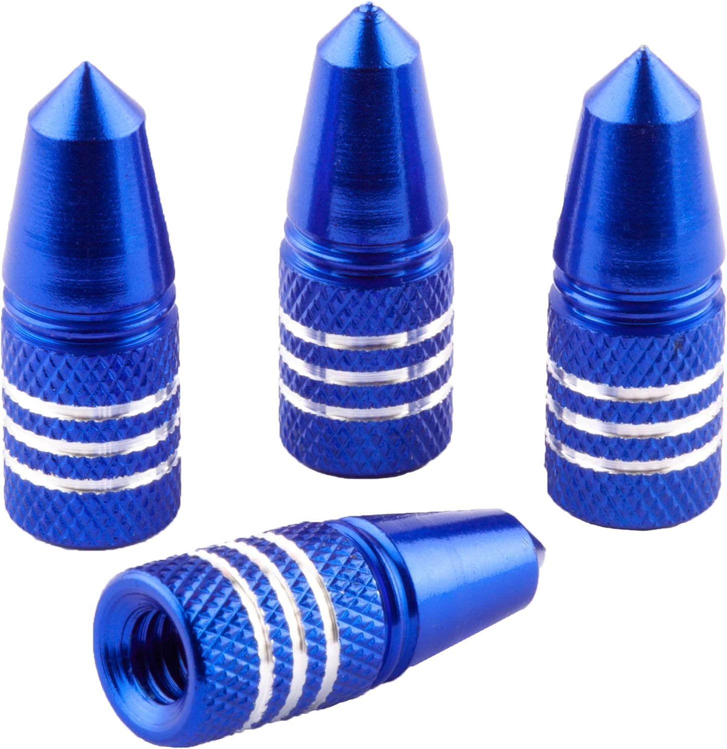 Presta – Tapones de válvula de aluminio anodizado, uso en válvulas PrestaFrancesas, diseños bala, cohete, hamburguesa, cohete de bolsillo (paquete