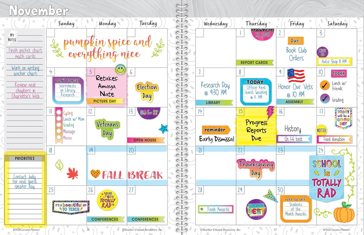 Teacher Created Resources Brights 4Ever Planificador de lecciones (TCR3928)
