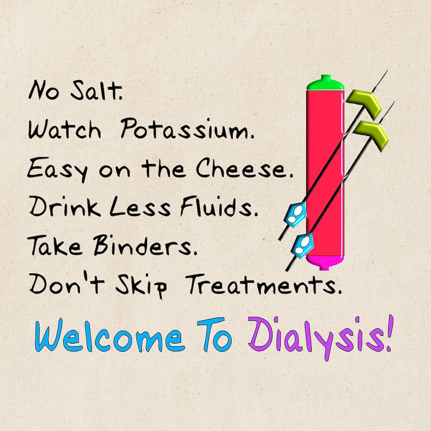 CafePress Dialysisisabigpain Tote Bag Natural Canvas Tote Bag, Cloth Shopping Bag