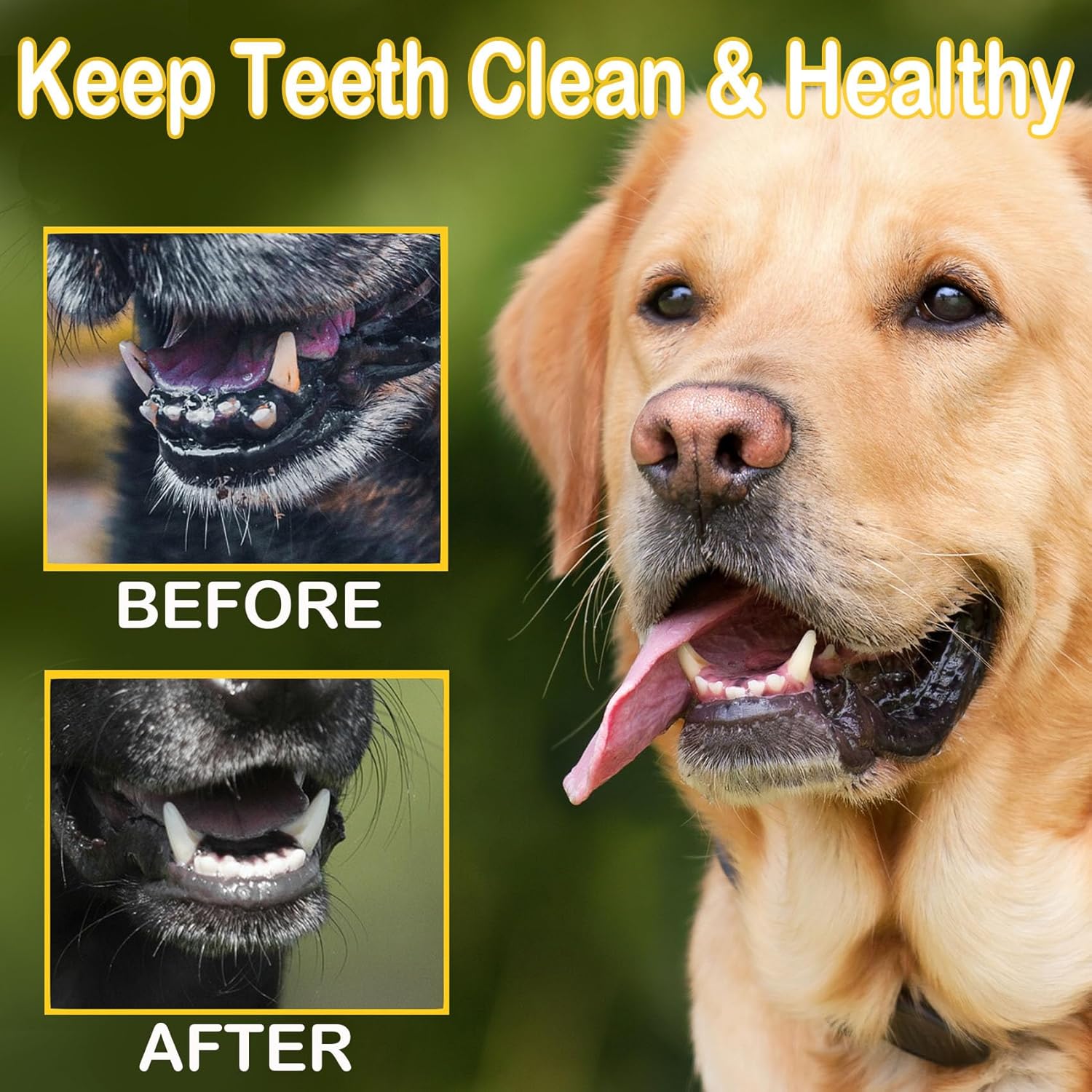 Irisarc 50 toallitas de limpieza de dientes de mascotas para perros, toallitas para el cuidado dental del perro, quita la placa y limpia los dientes