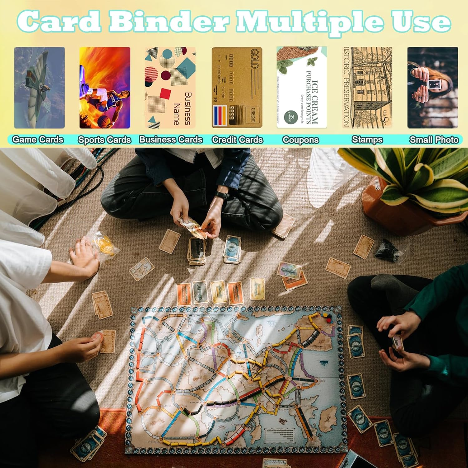 Carpeta de tarjetas  Álbum de tarjetas con 9 bolsillos  Capacidad para 990 tarjetas con 55 fundas extraíbles de doble cara  Soporte para tarjetas de