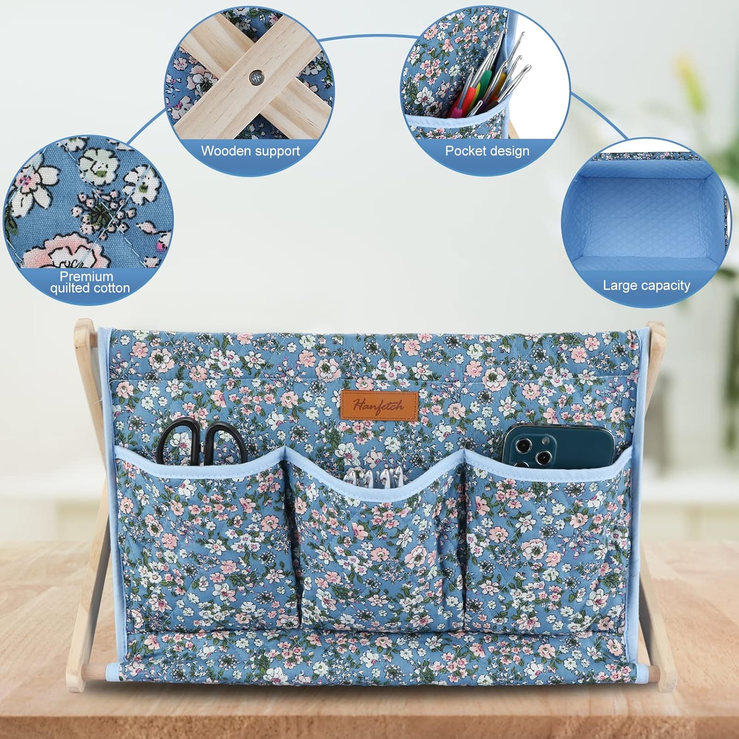 Yarn Caddy – Organizador de almacenamiento de hilo de gran tamaño para madejas de hilo, organizador para ganchillos, agujas de tejer, otros