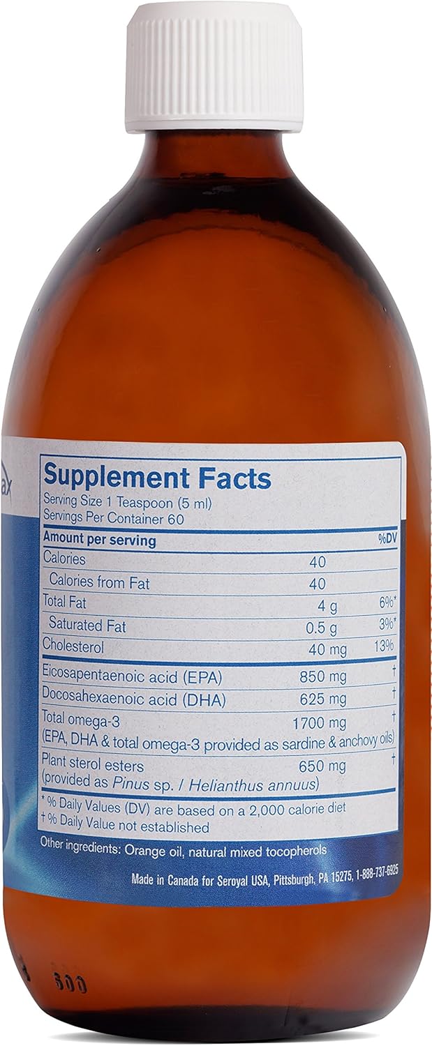Pharmax Aceite de pescado puro Finest  con esteroles vegetales y aceite esencial de naranja para apoyar una salud cardiovascular óptima  10.1 onzas