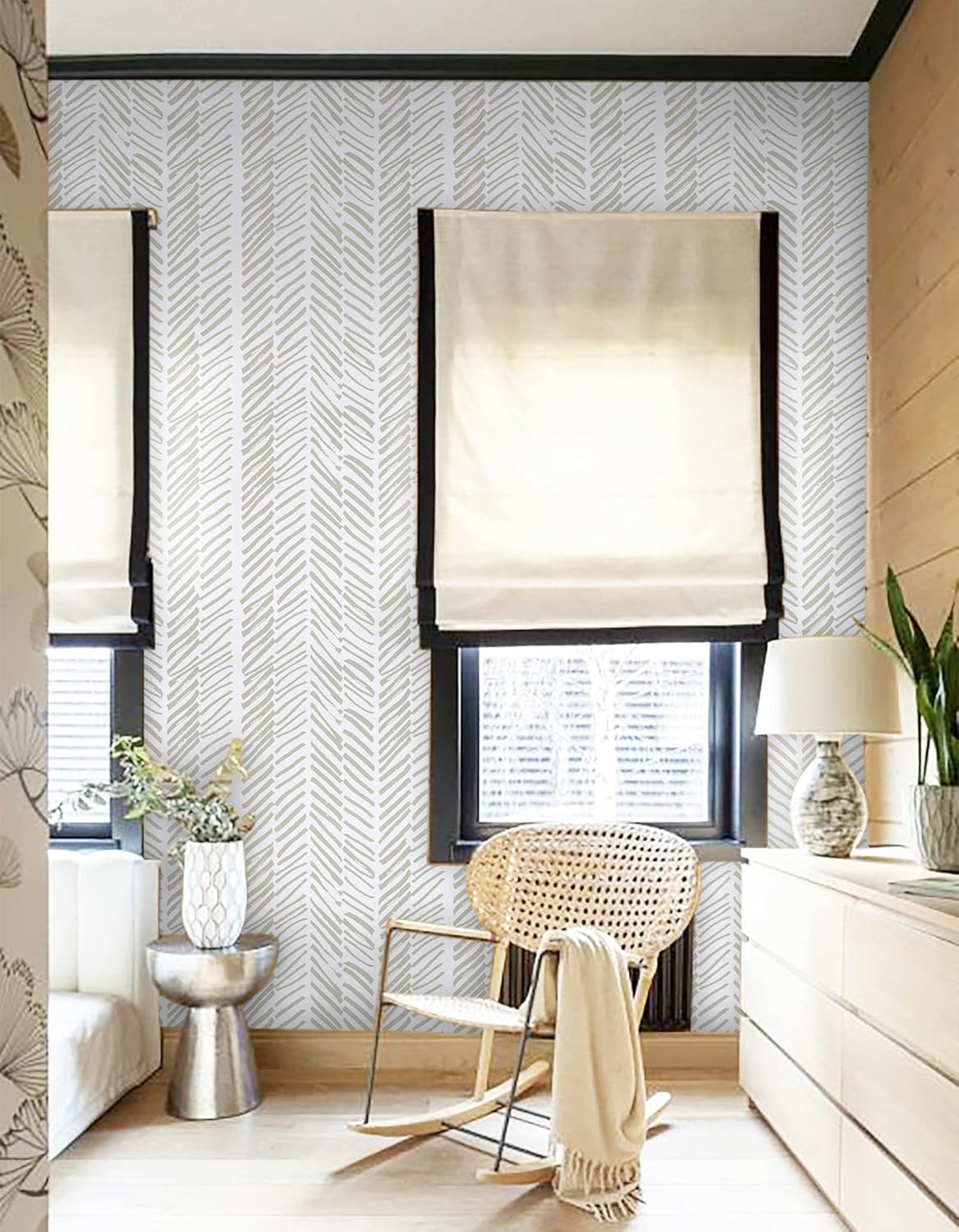 Guvana – Papel tapiz de rayas marrón y blanco de 394 x 17.7 pulgadas, papel tapiz autoadhesivo para hacer el trabajo tu mismo, papel adhesivo