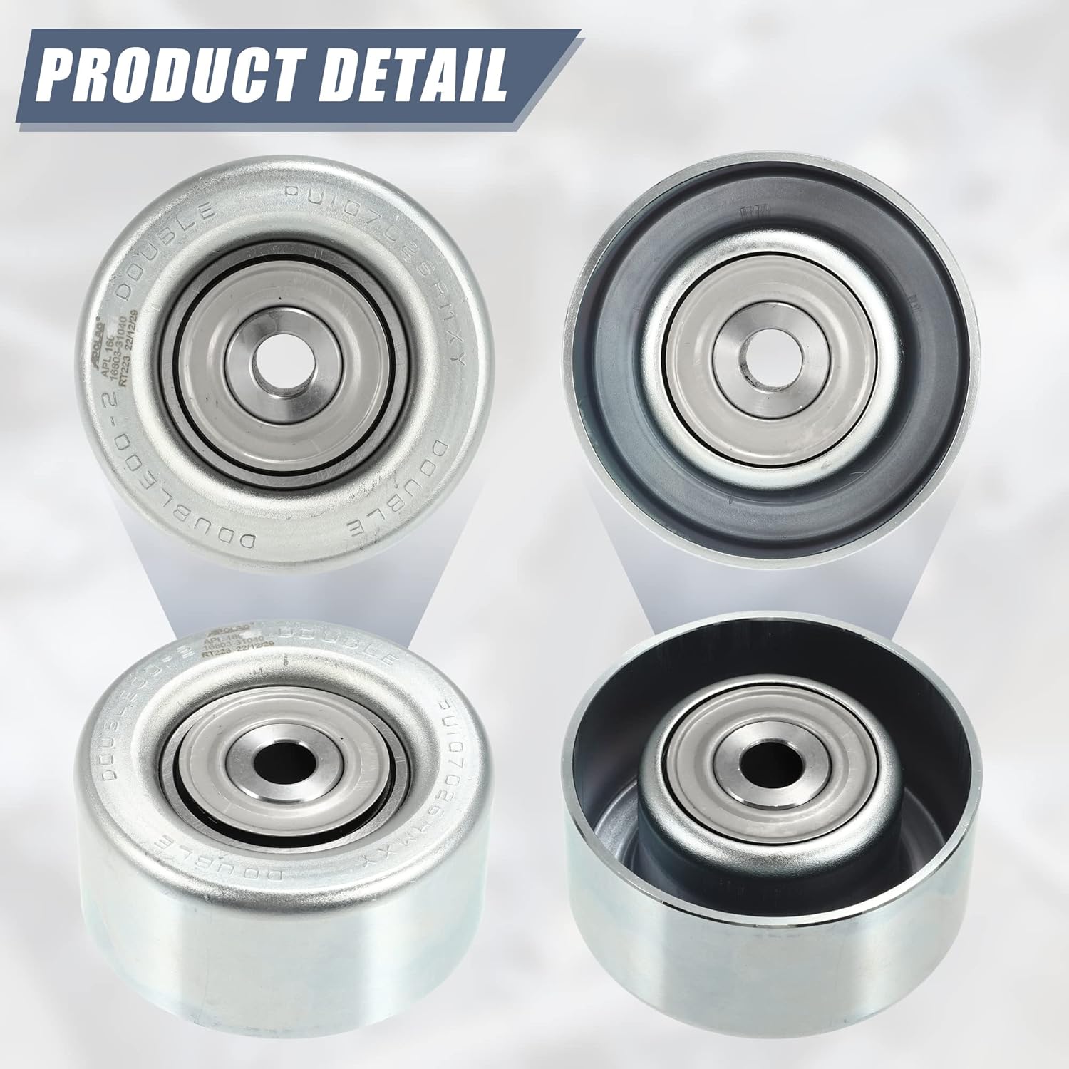 X AUTOHAUX 166030E010 166030P010 Polea guía de desviación de polea tensora para Toyota 4Runner 2009-2023 para Toyota FJ Cruiser Tacoma