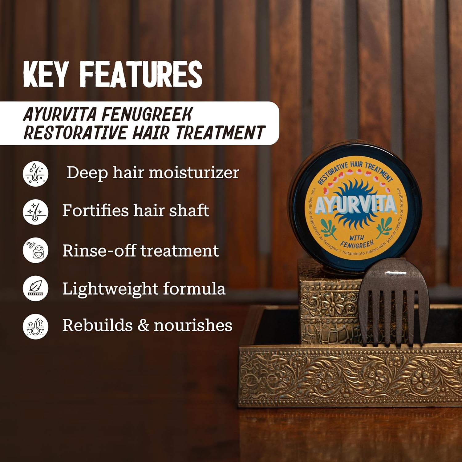 Tratamiento capilar  Máscara restauradora de fenogreco para hombres y mujeres  Nutritiva, hidratante e hidratante  Mejor crecimiento del cabello y