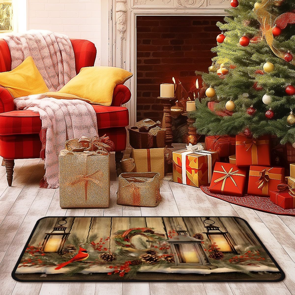 MSINMKOK Alfombra de pasillo de madera gris vintage, alfombra lavable de 20 x 40 pulgadas, antideslizante, para pasillo, baño, cocina, dormitorio,