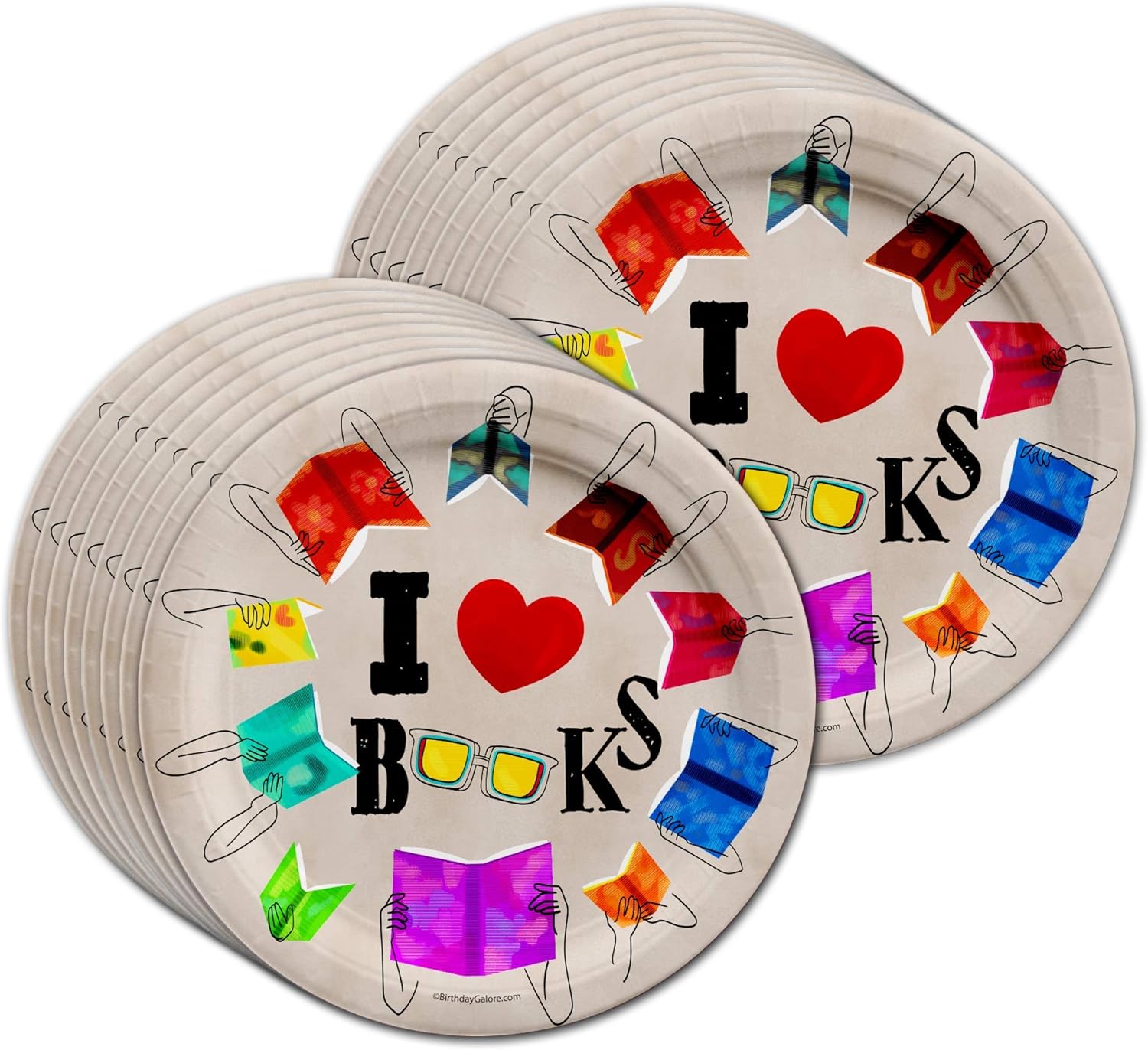 Books Book Club – Juego de suministros para fiesta de cumpleaños, platos, servilletas, tazas, vajilla para 16