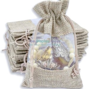 Bolsitas de regalo The Display Guys de alta calidad, de organza, arpillera de lino Bolsitas de regalo The Display Guys de alta calidad, de organza, arpillera de lino