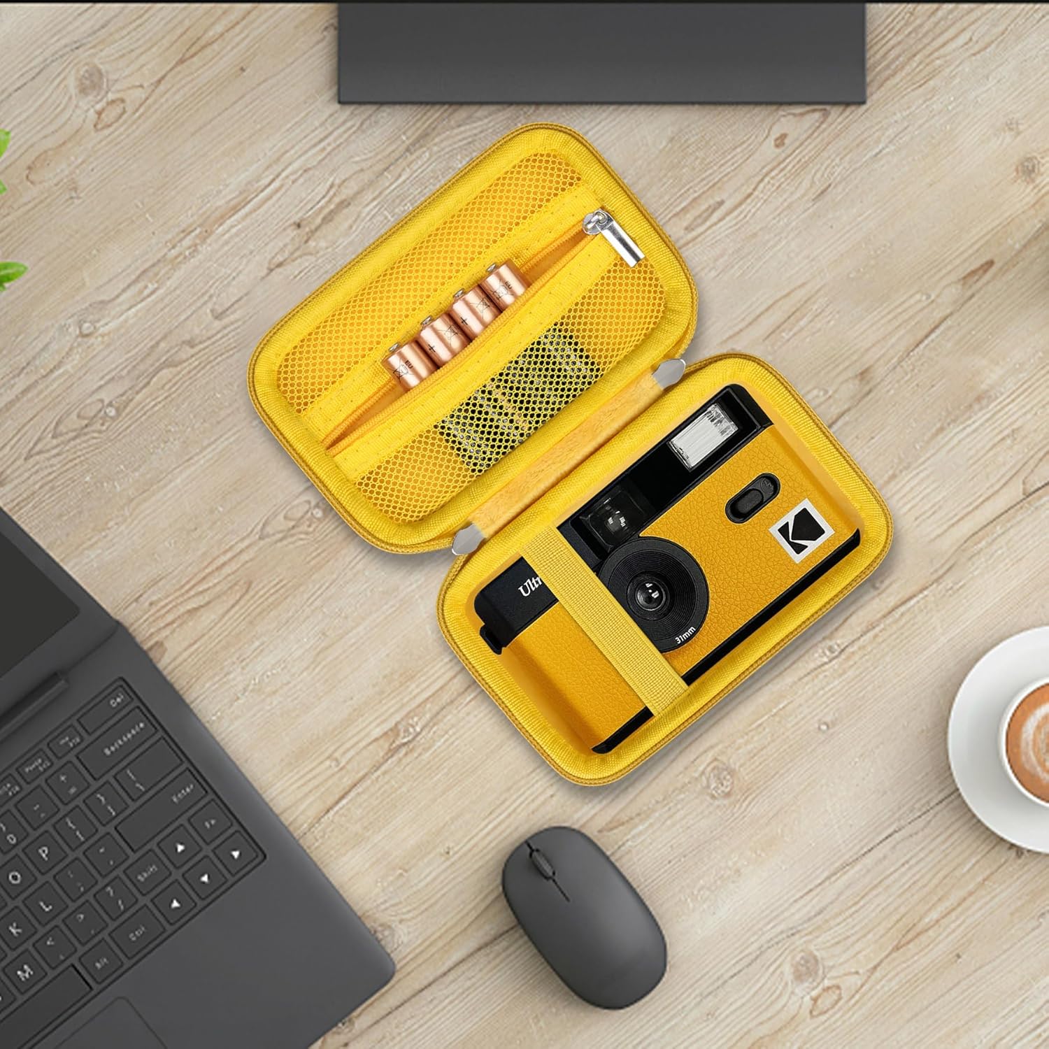 Estuche rígido de viaje para cámara Kodak F91 ShotIlfordCorex reutilizable Ultra de 1.378 in, funda protectora de transporte con bolsillo de malla