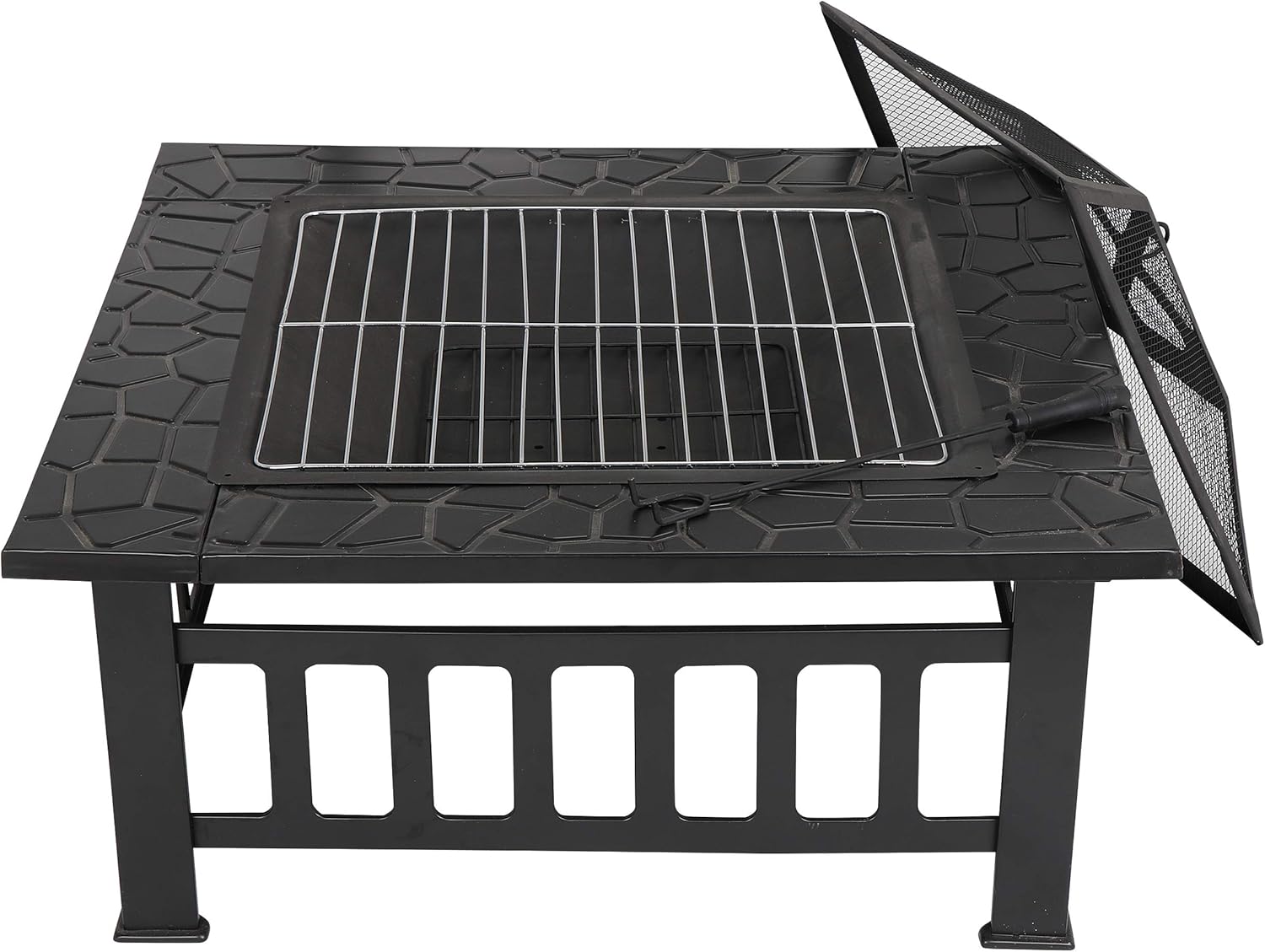 Zeny brasero de jardín para exterior, patio, brasero, hogar de madera y metal, para asador, cocina cubierta de jardín, #01
