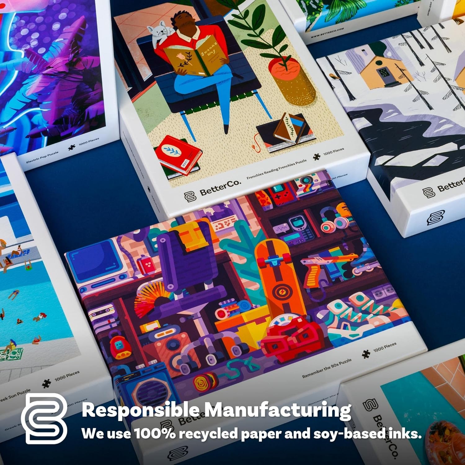 BetterCo. Remember The 90’s Puzzle, rompecabezas de azulejos para artes y manualidades, juguete de recreación para niños y adultos, decoración de