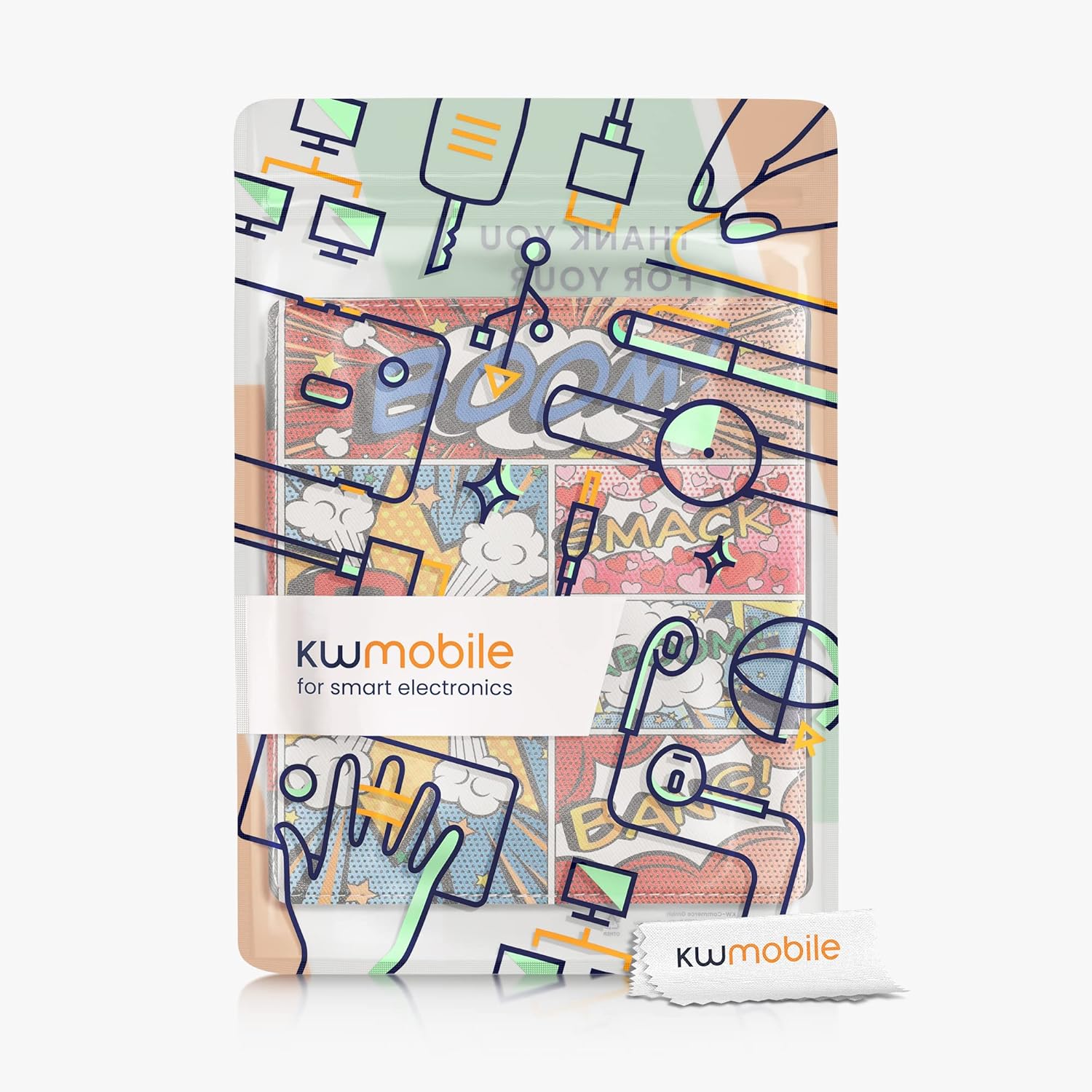 kwmobile Funda compatible con Tienda Kindle Oasis 10. Generation – Funda para lector electrónico – Símbolos de cómics multicolor