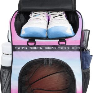 YOREPEK Bolsa de baloncesto, mochila de baloncesto grande con compartimento para zapatos y soporte para pelotas para hija e hijo, bolsa de fútbol YOREPEK Bolsa de baloncesto, mochila de baloncesto grande con compartimento para zapatos y soporte para pelotas para hija e hijo, bolsa de fútbol