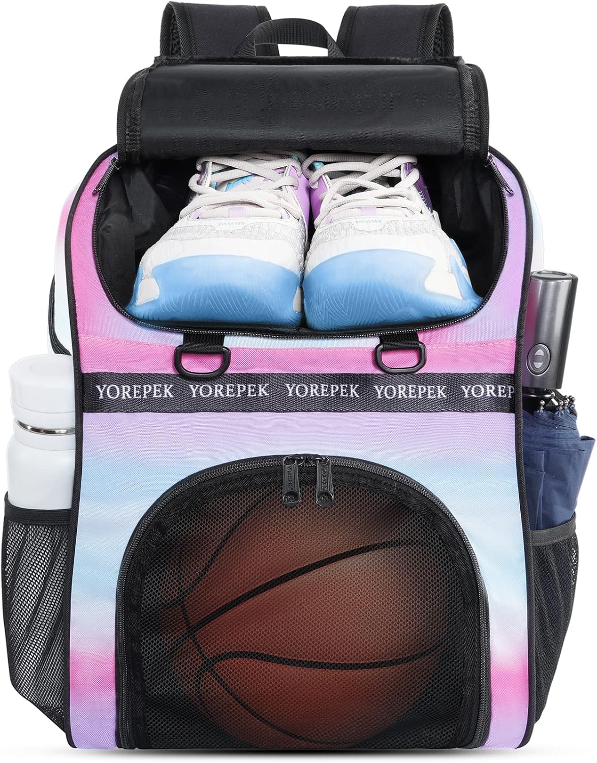 YOREPEK Bolsa de baloncesto, mochila de baloncesto grande con compartimento para zapatos y soporte para pelotas para hija e hijo, bolsa de fútbol