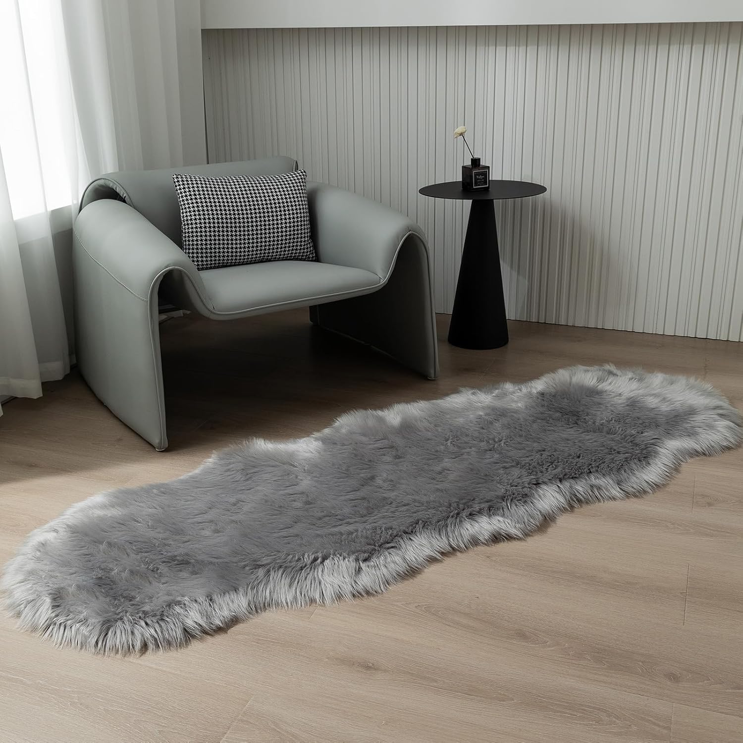 CKLZSAY Alfombra de piel sintética de oveja súper suave y esponjosa, alfombra para el suelo del dormitorio, habitación de los niños, sofá, sala de