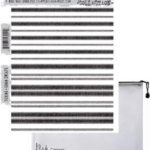 Tim Holtz Ticking + Juego de sellos de grano  Bolsa de almacenamiento de malla Carnora, lanzamiento de septiembre de 2023 (CAR2CMS475) Tim Holtz Ticking + Juego de sellos de grano  Bolsa de almacenamiento de malla Carnora, lanzamiento de septiembre de 2023 (CAR2CMS475)