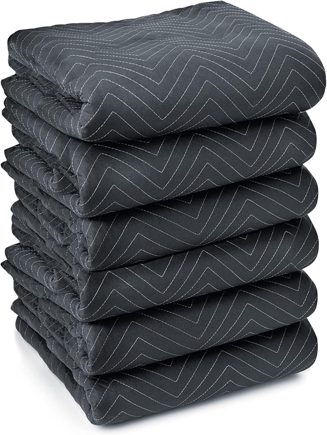 Sure-Max 6 mantas para mudanza y embalaje, ultra gruesas, 72 x 40 pulgadas, almohadillas acolchadas profesionales para muebles, color negro