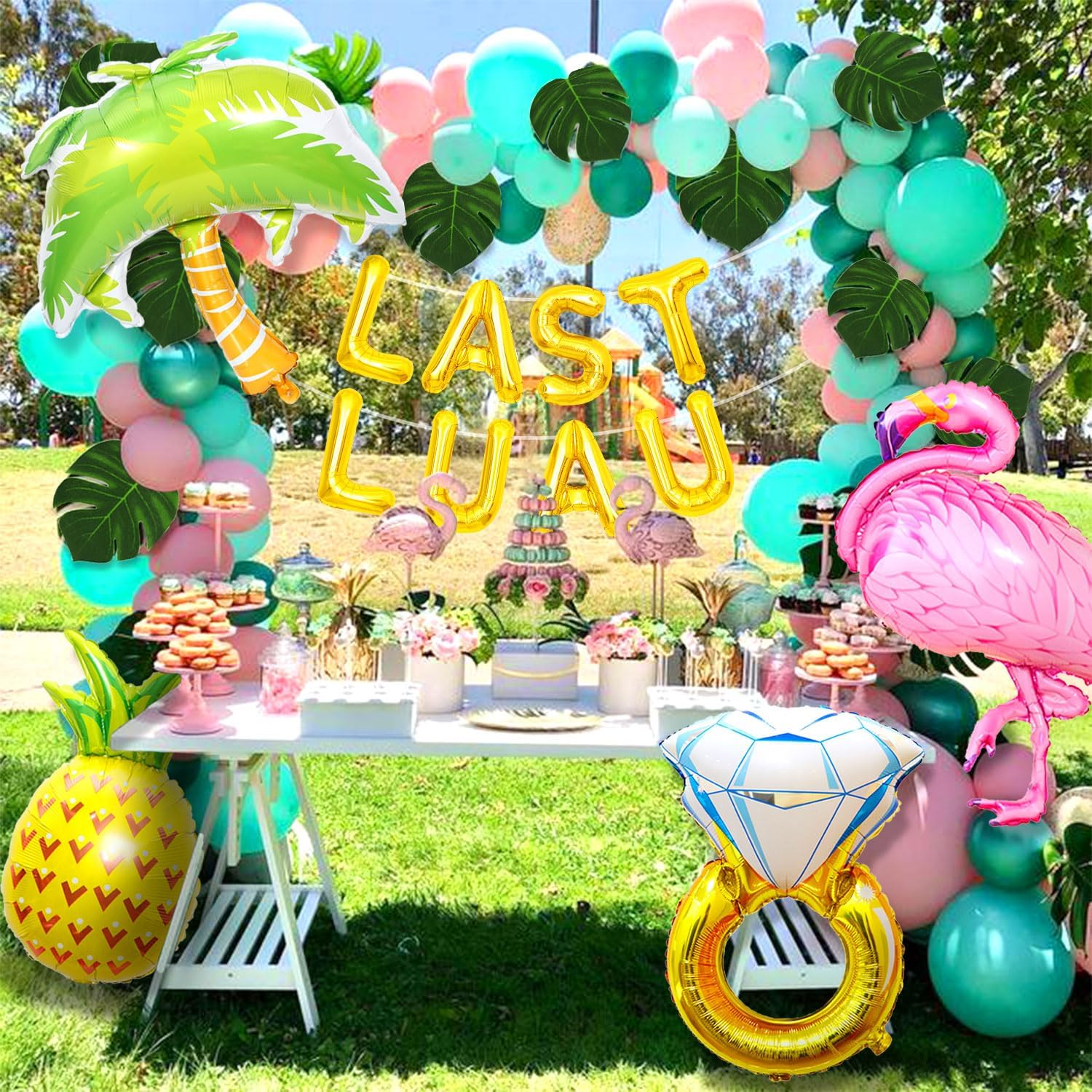 JeVenis Last Luau – Globos tropicales de despedida de soltera, decoraciones de despedida de soltera de Luau, decoraciones hawaianas para despedida