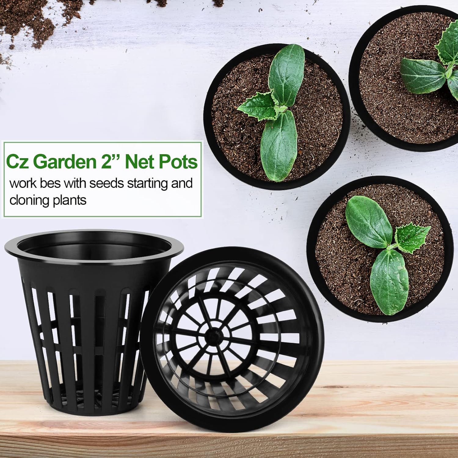HXSEMAYIG 50 macetas de red de 2 pulgadas, taza hidropónica, tazas de red para cultivo en interiores o exteriores